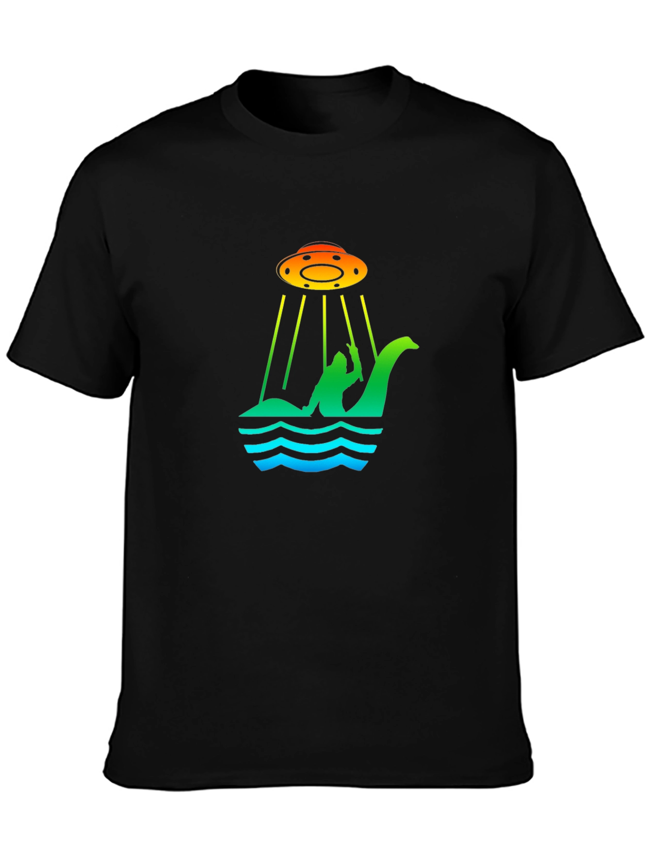 UFO Abduction Loch Ness Monster Graphic T-Shirt