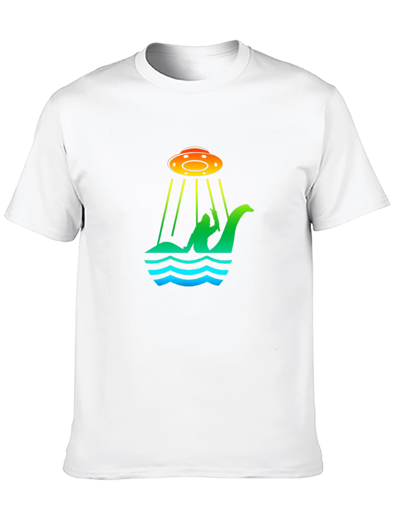 UFO Abduction Loch Ness Monster Graphic T-Shirt