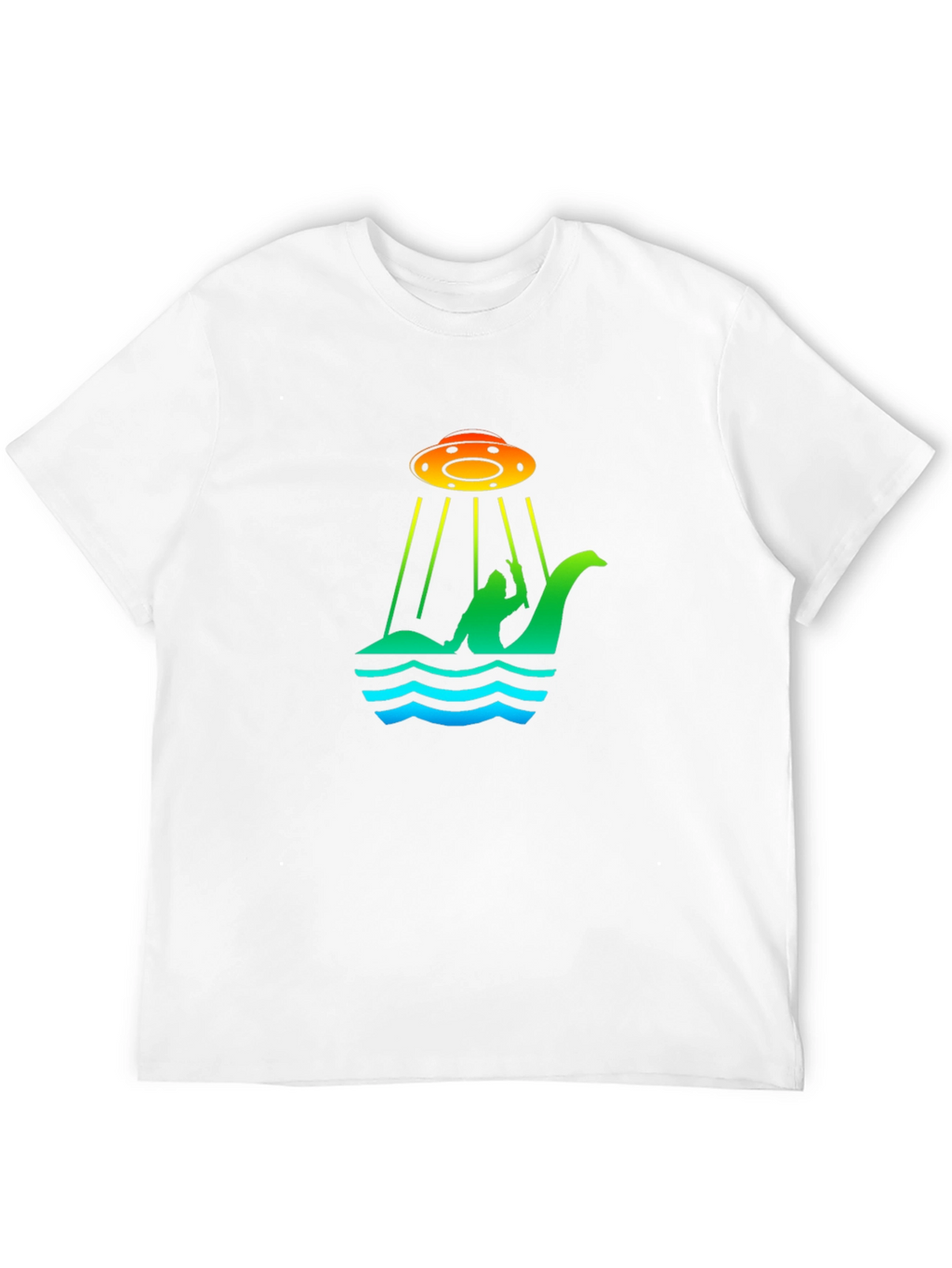 UFO Abduction Loch Ness Monster Graphic T-Shirt
