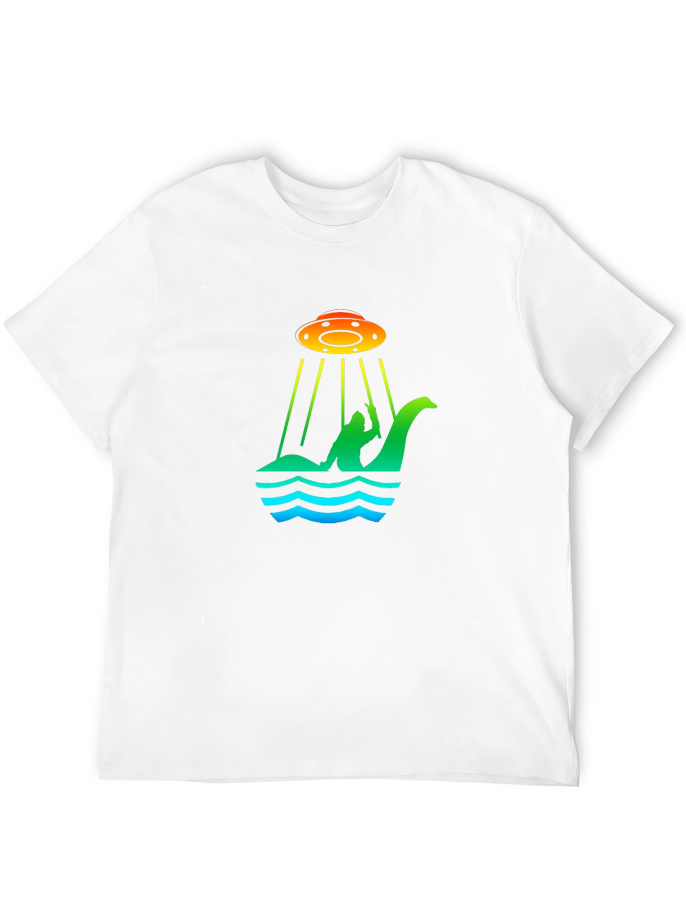 UFO Abduction Loch Ness Monster Graphic T-Shirt