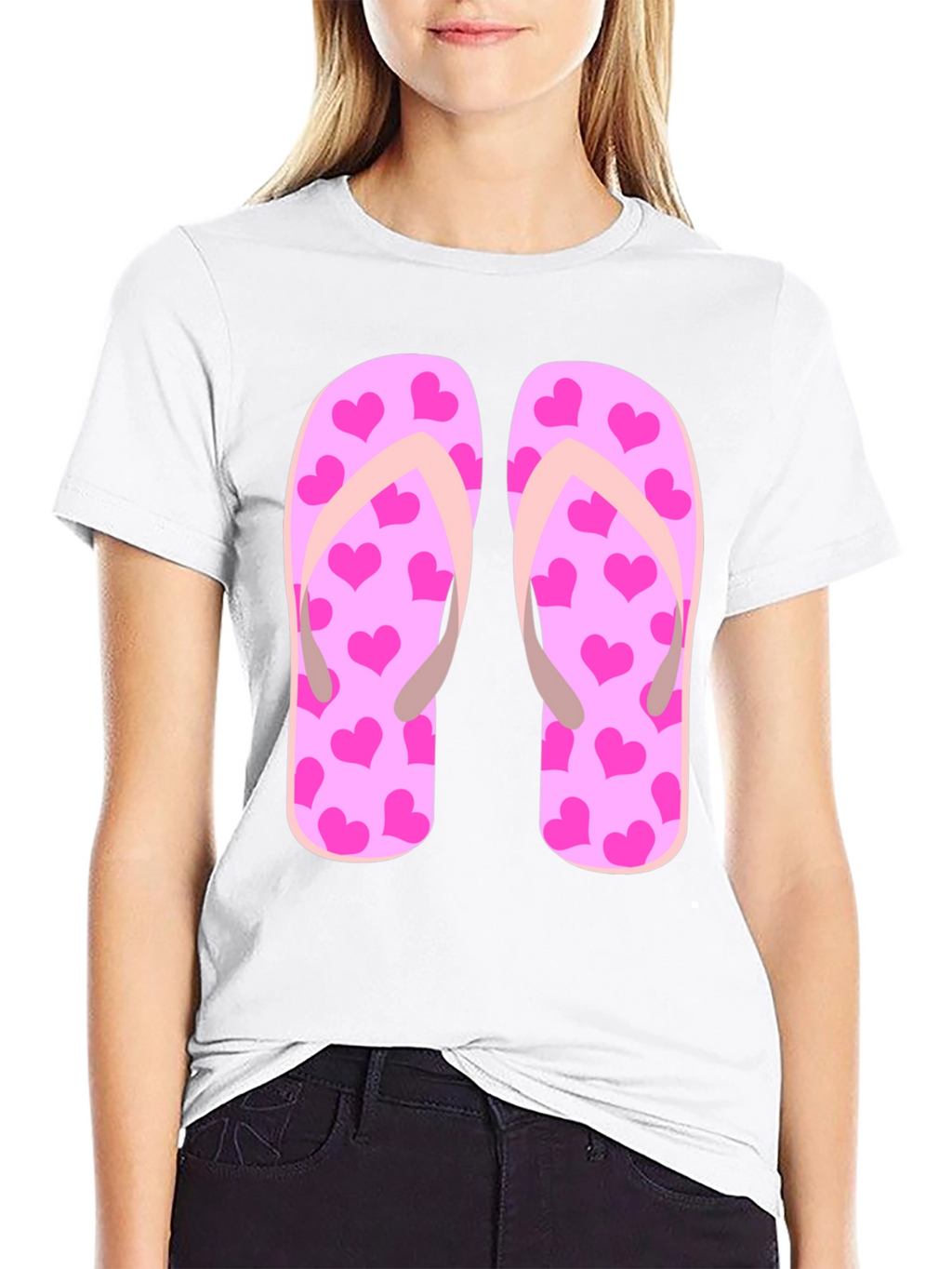 Flip Flop Heart Print Tee