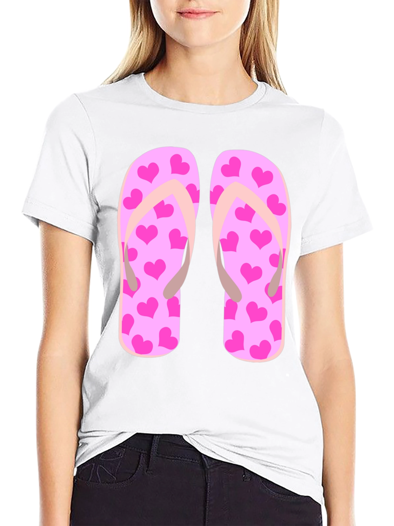 Flip Flop Heart Print Tee
