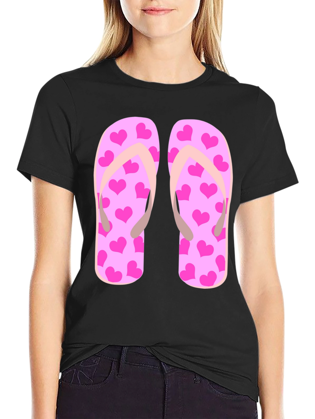 Flip Flop Heart Print Tee