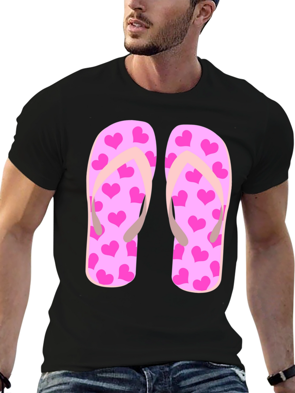 Flip Flop Heart Print Tee