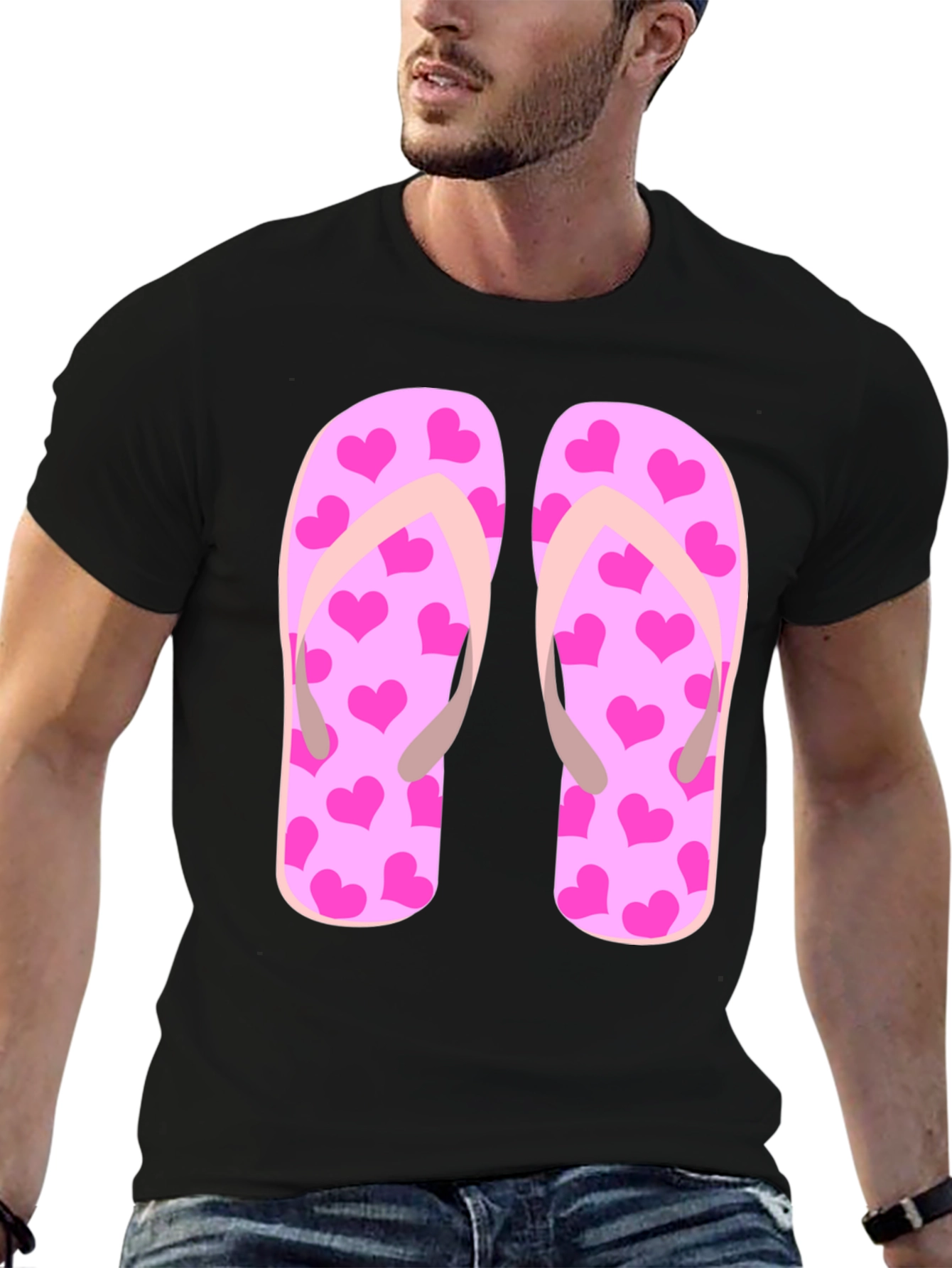 Flip Flop Heart Print Tee