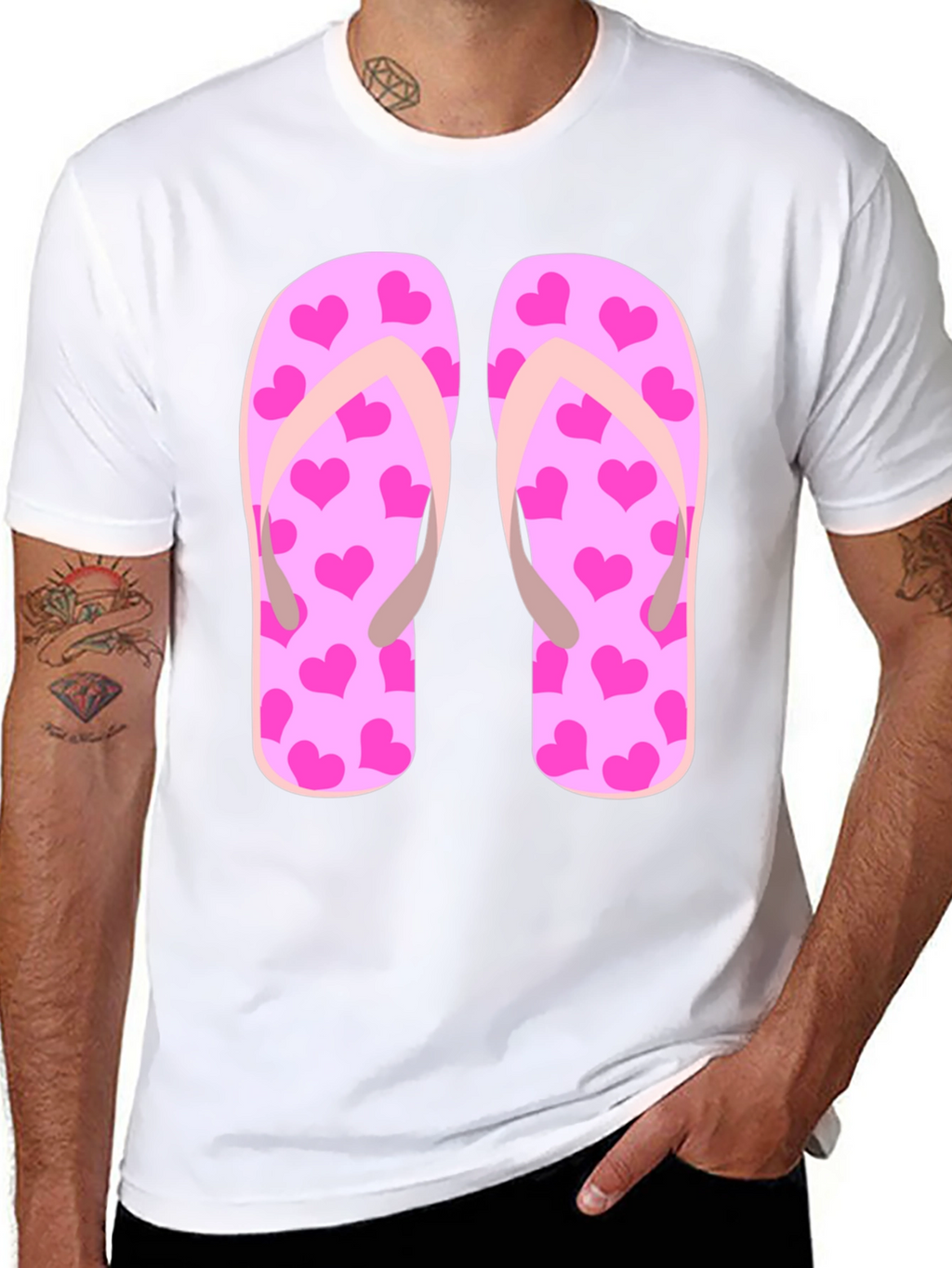 Flip Flop Heart Print Tee