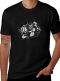 Gorilla Punch Graphic Tee - Black Cotton Shirt