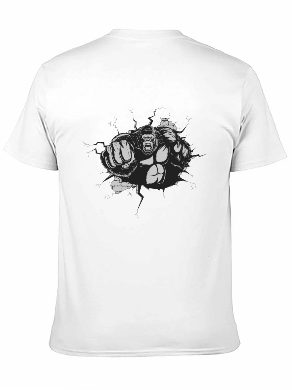 Gorilla Punch Graphic Tee - Black Cotton Shirt