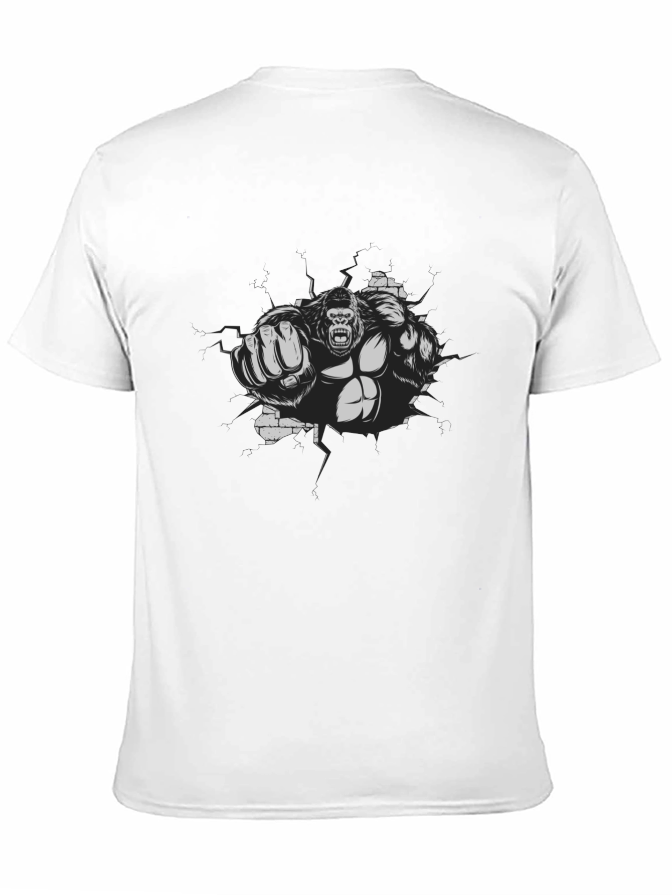 Gorilla Punch Graphic Tee - Black Cotton Shirt