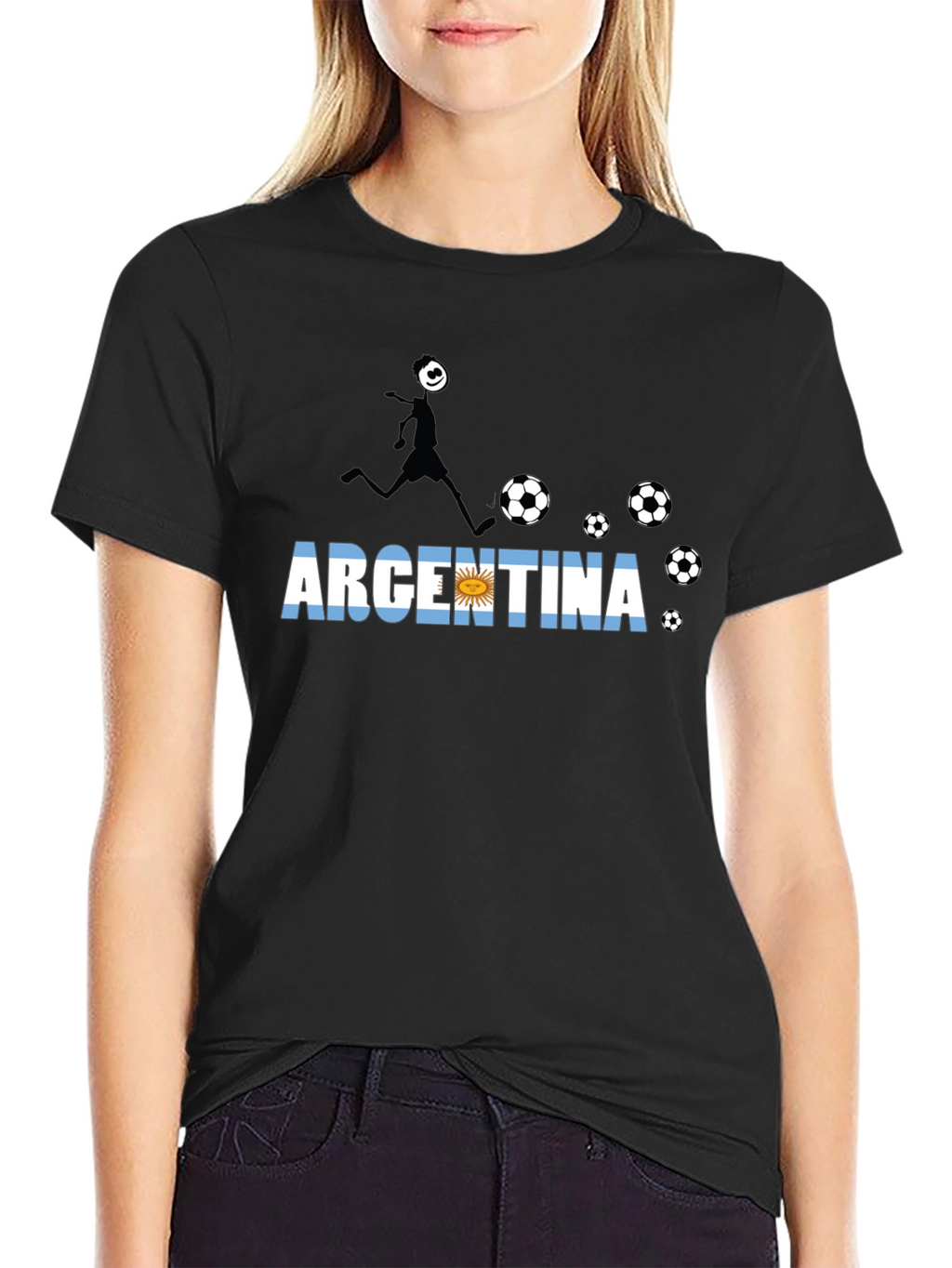 Argentina Soccer Fan T-Shirt - Black