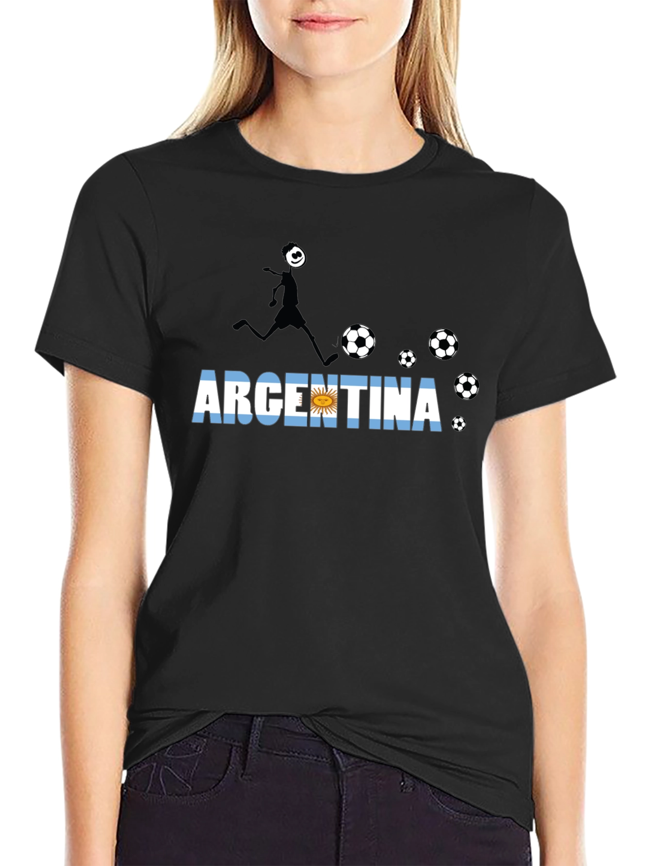 Argentina Soccer Fan T-Shirt - Black