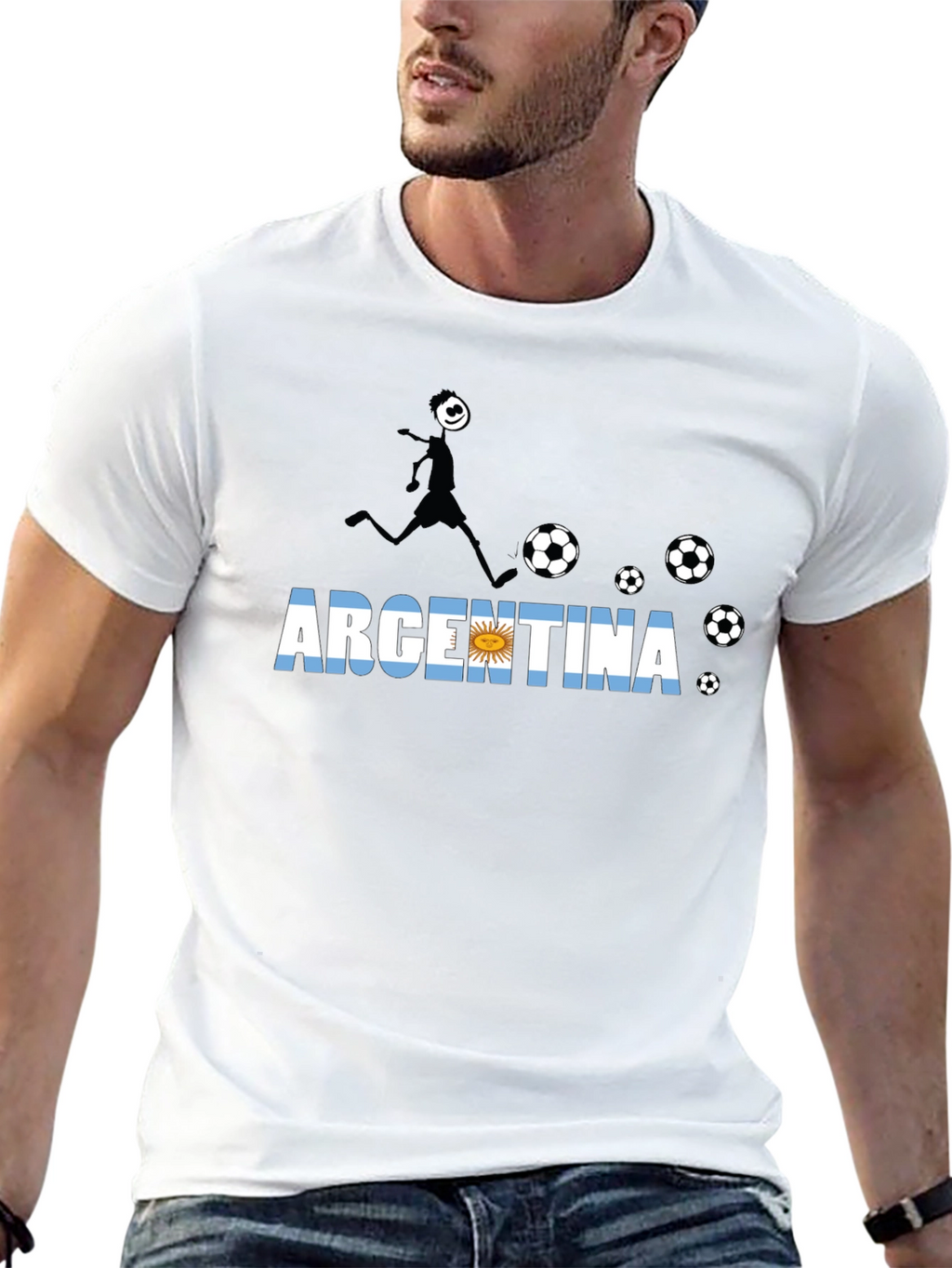 Argentina Soccer Fan T-Shirt - Black