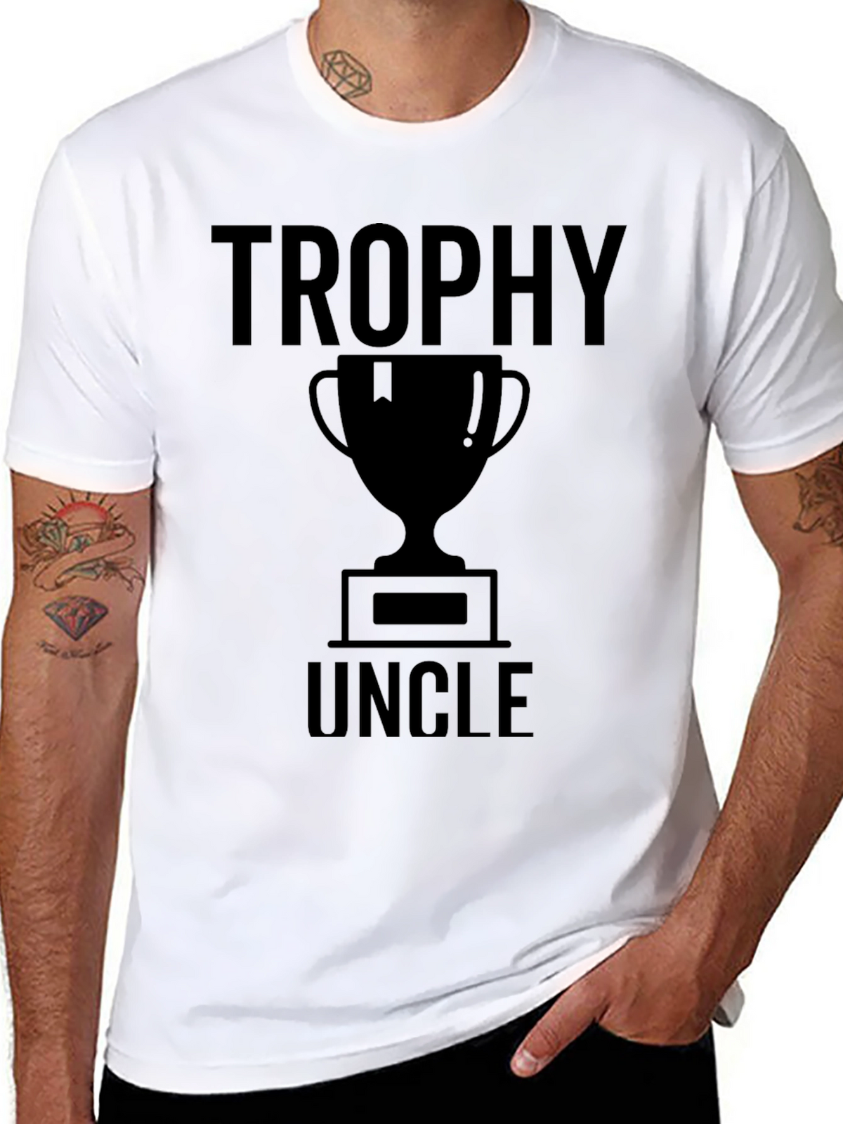 Trophy Uncle Graphic T-Shirt - Cool Gift for Uncles