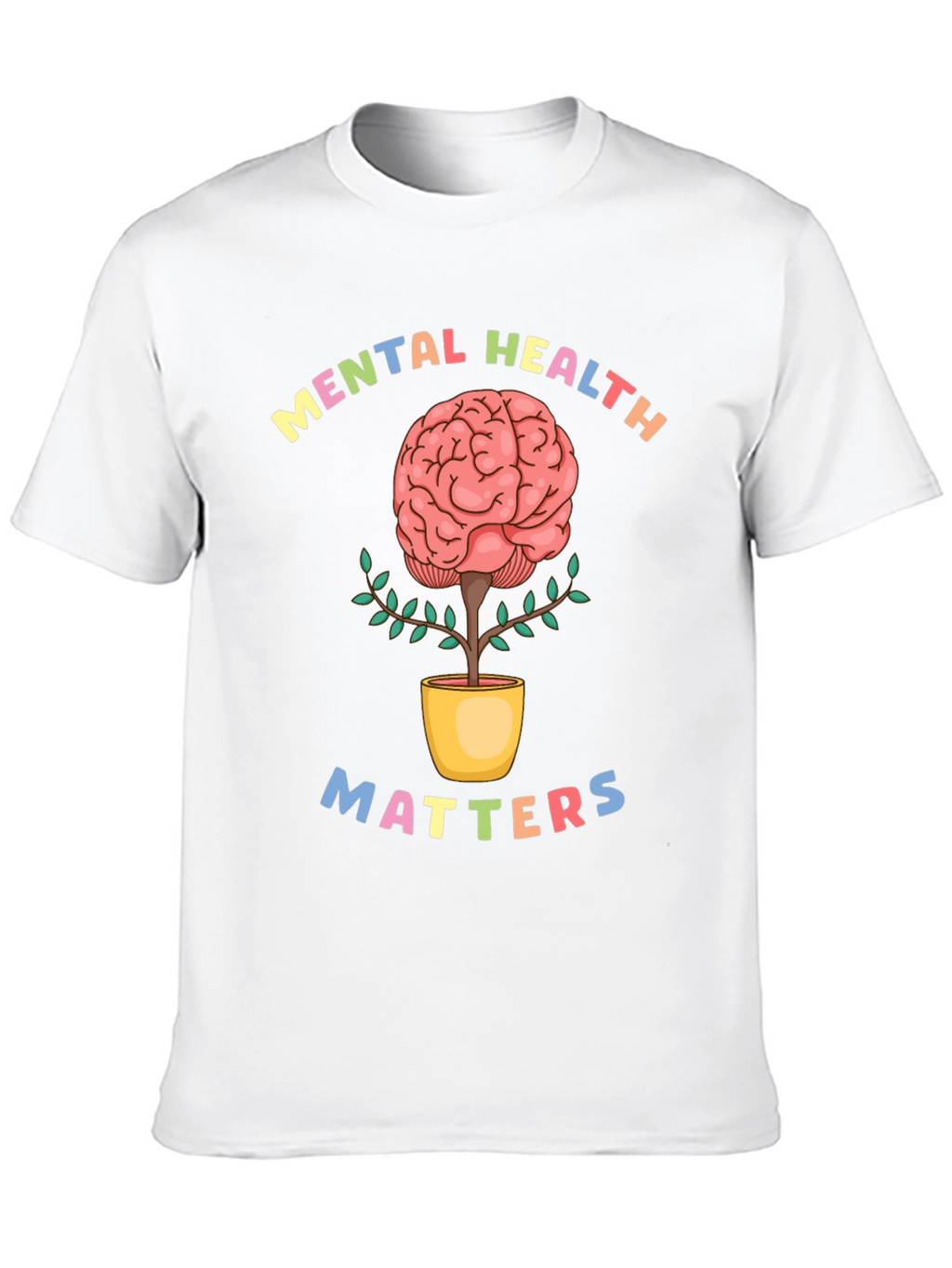 Mental Health Matters T-Shirt - Brain Plant Design