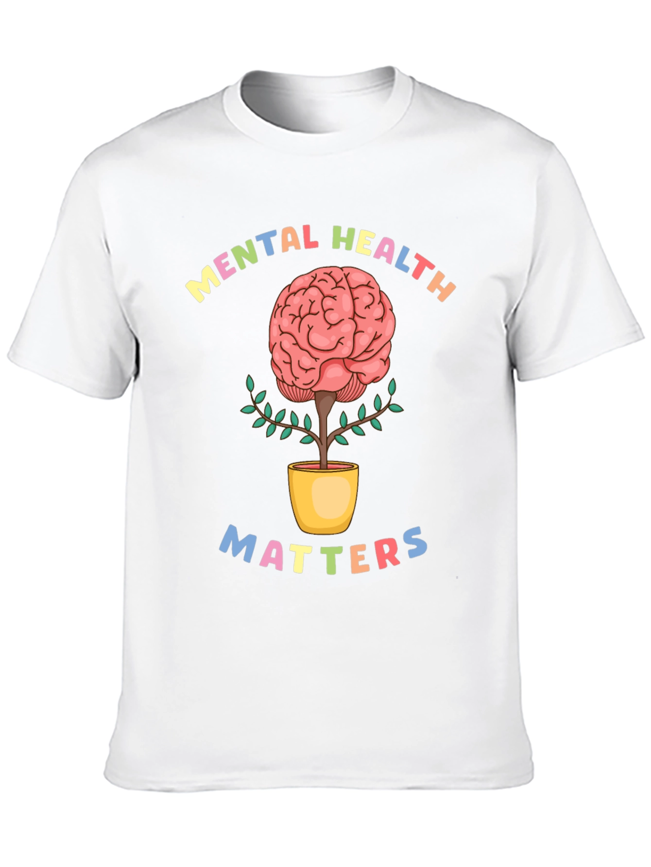 Mental Health Matters T-Shirt - Brain Plant Design