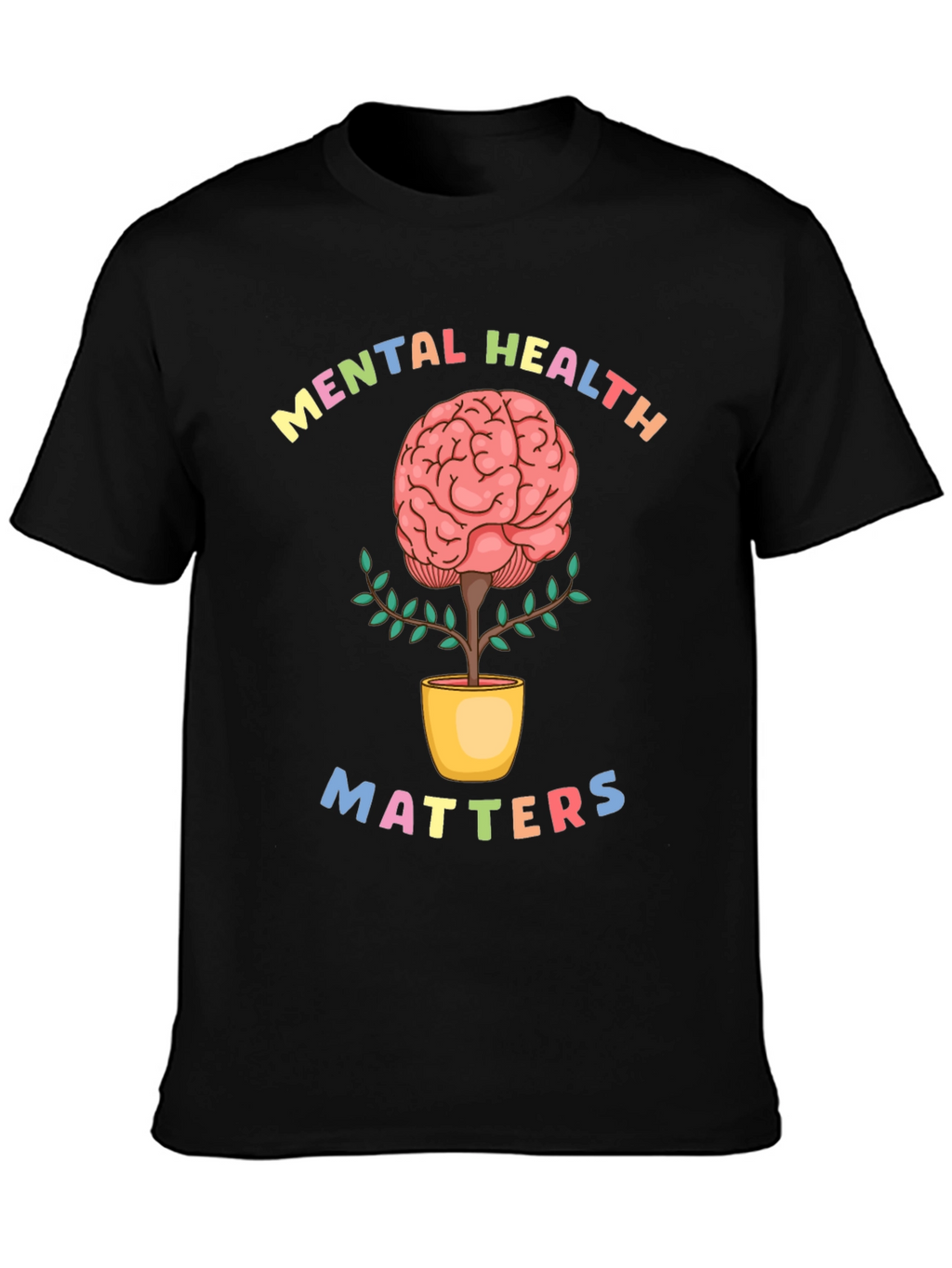 Mental Health Matters T-Shirt - Brain Plant Design