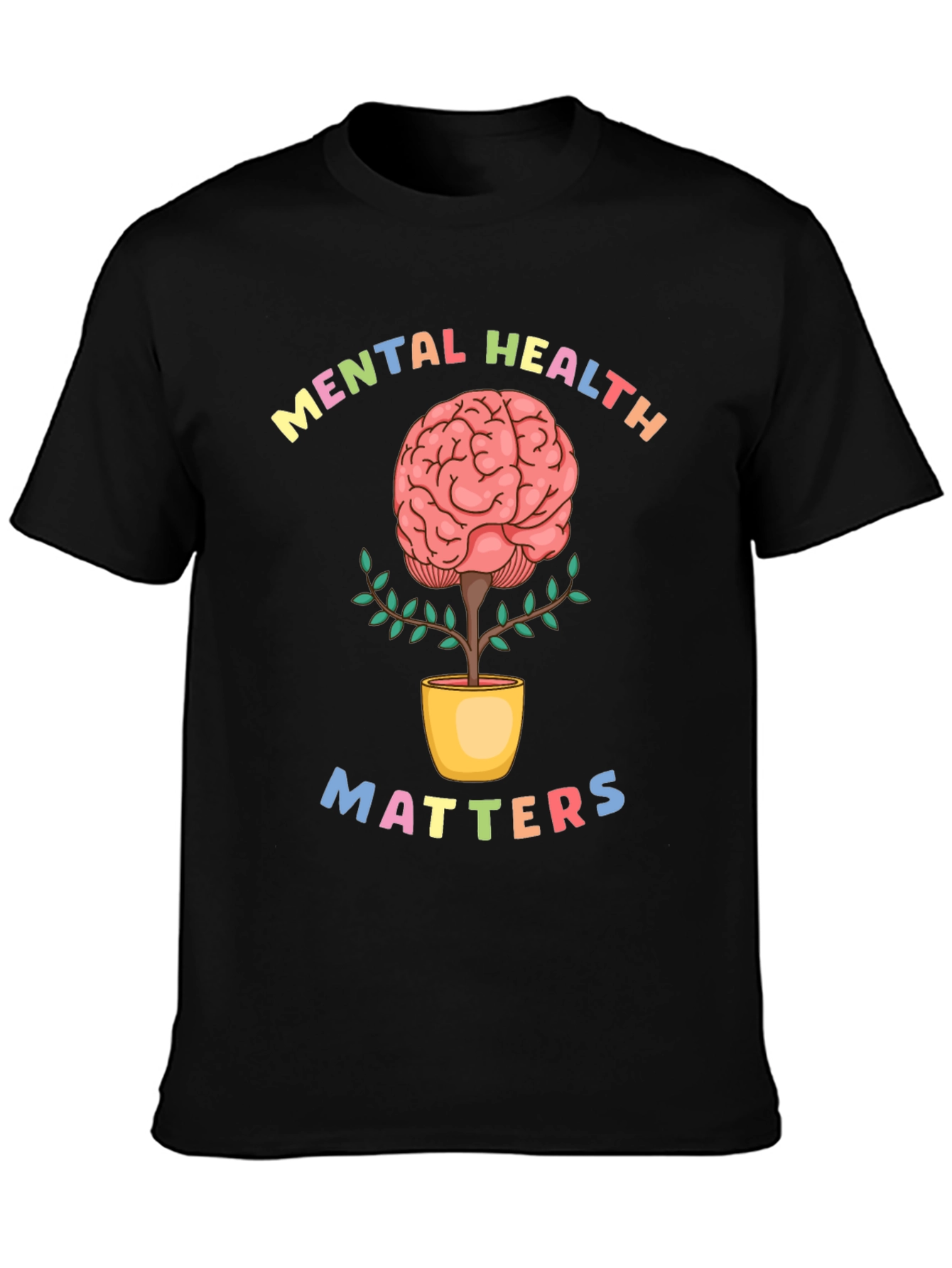 Mental Health Matters T-Shirt - Brain Plant Design