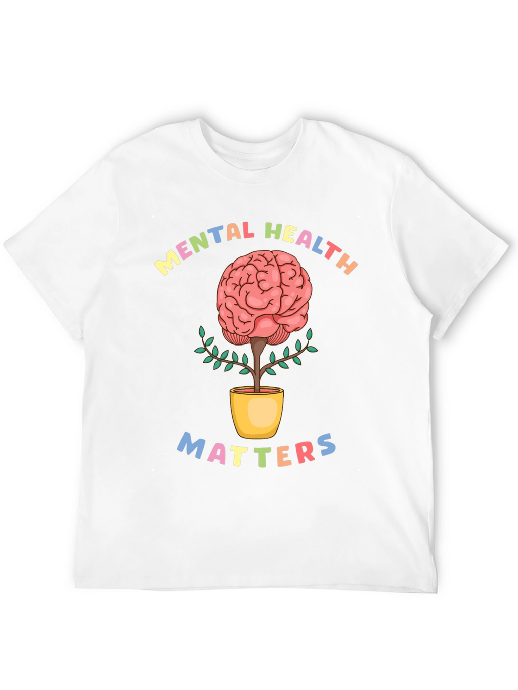 Mental Health Matters T-Shirt - Brain Plant Design