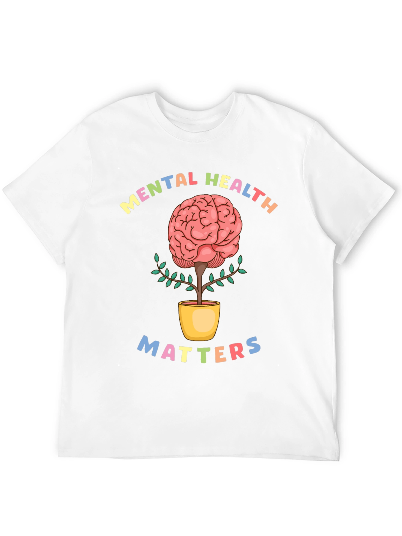 Mental Health Matters T-Shirt - Brain Plant Design
