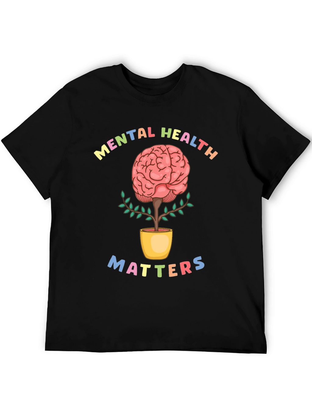 Mental Health Matters T-Shirt - Brain Plant Design