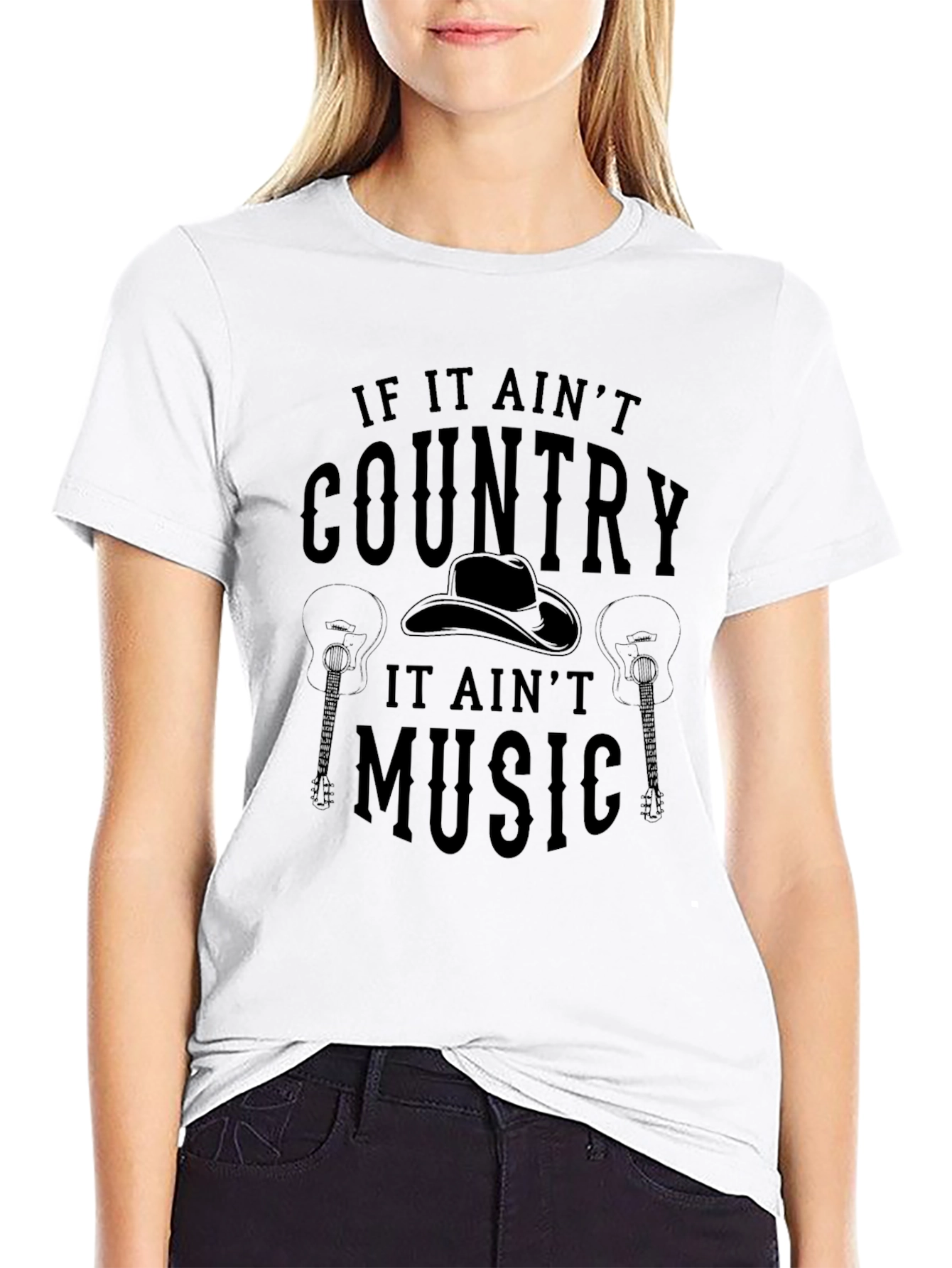 Country Music T-Shirt - Mens Black Graphic Tee