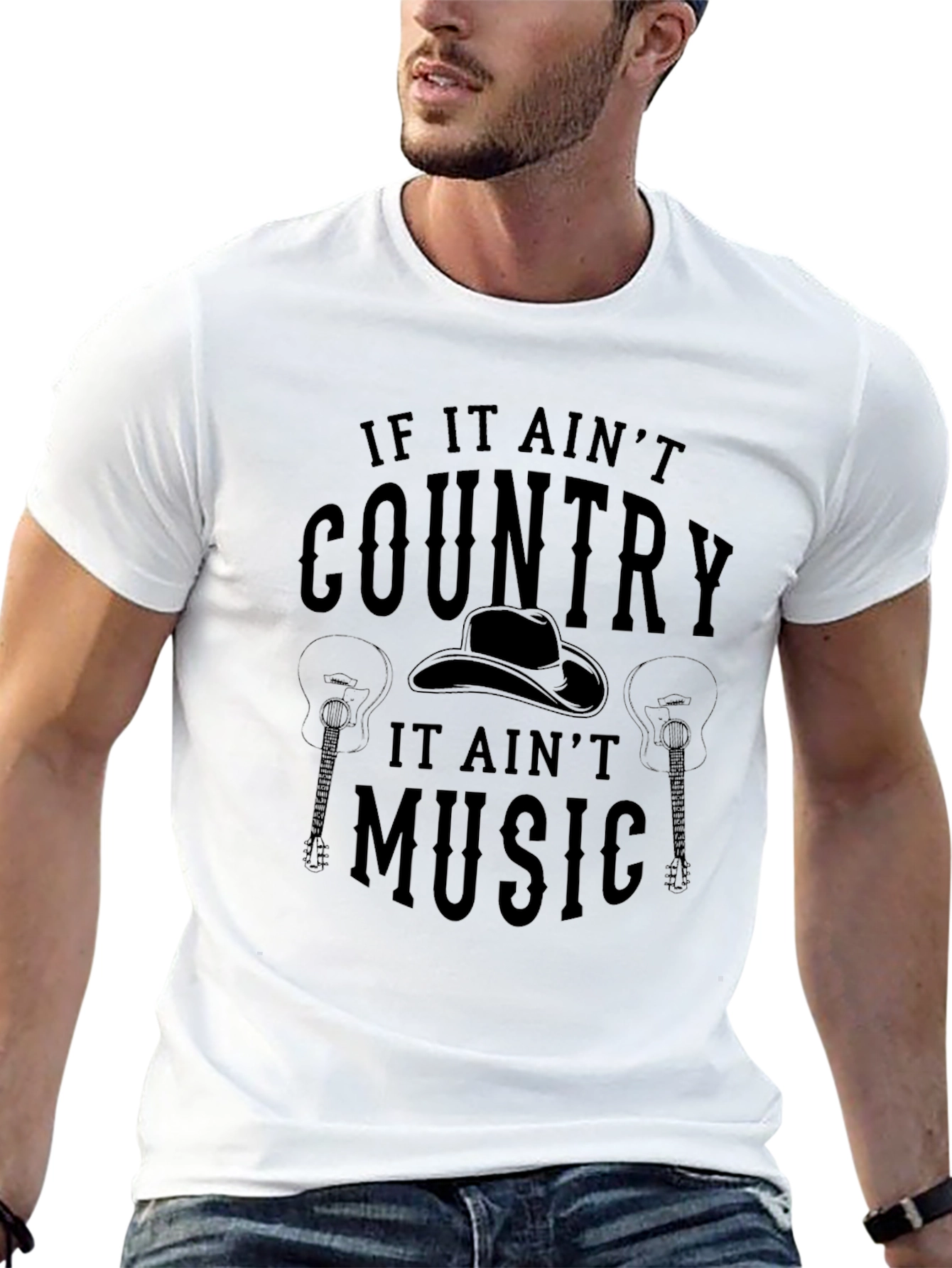 Country Music T-Shirt - Mens Black Graphic Tee