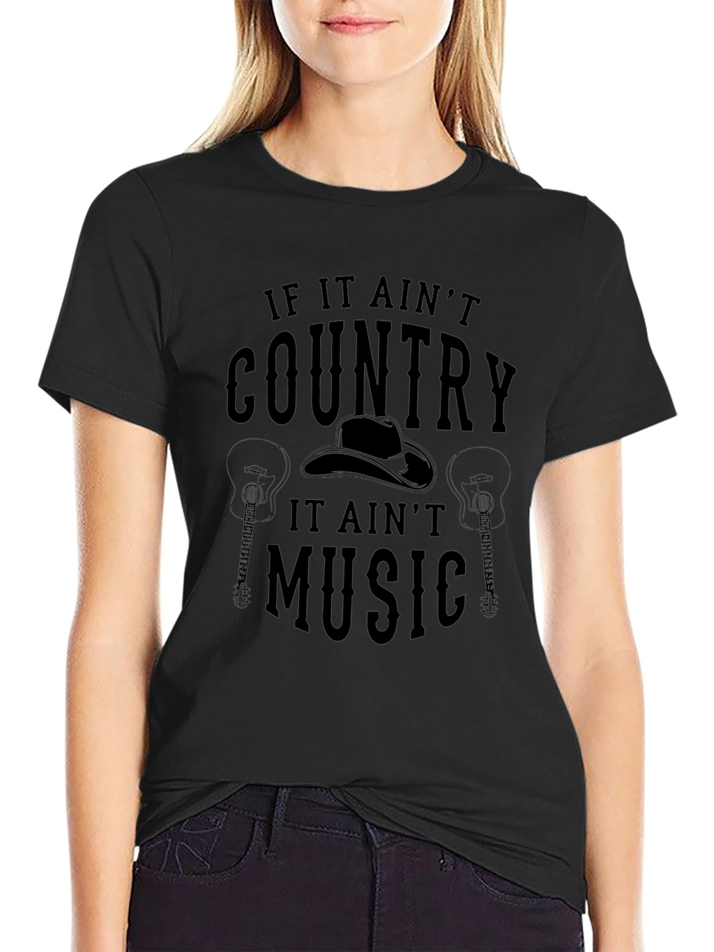 Country Music T-Shirt - Mens Black Graphic Tee