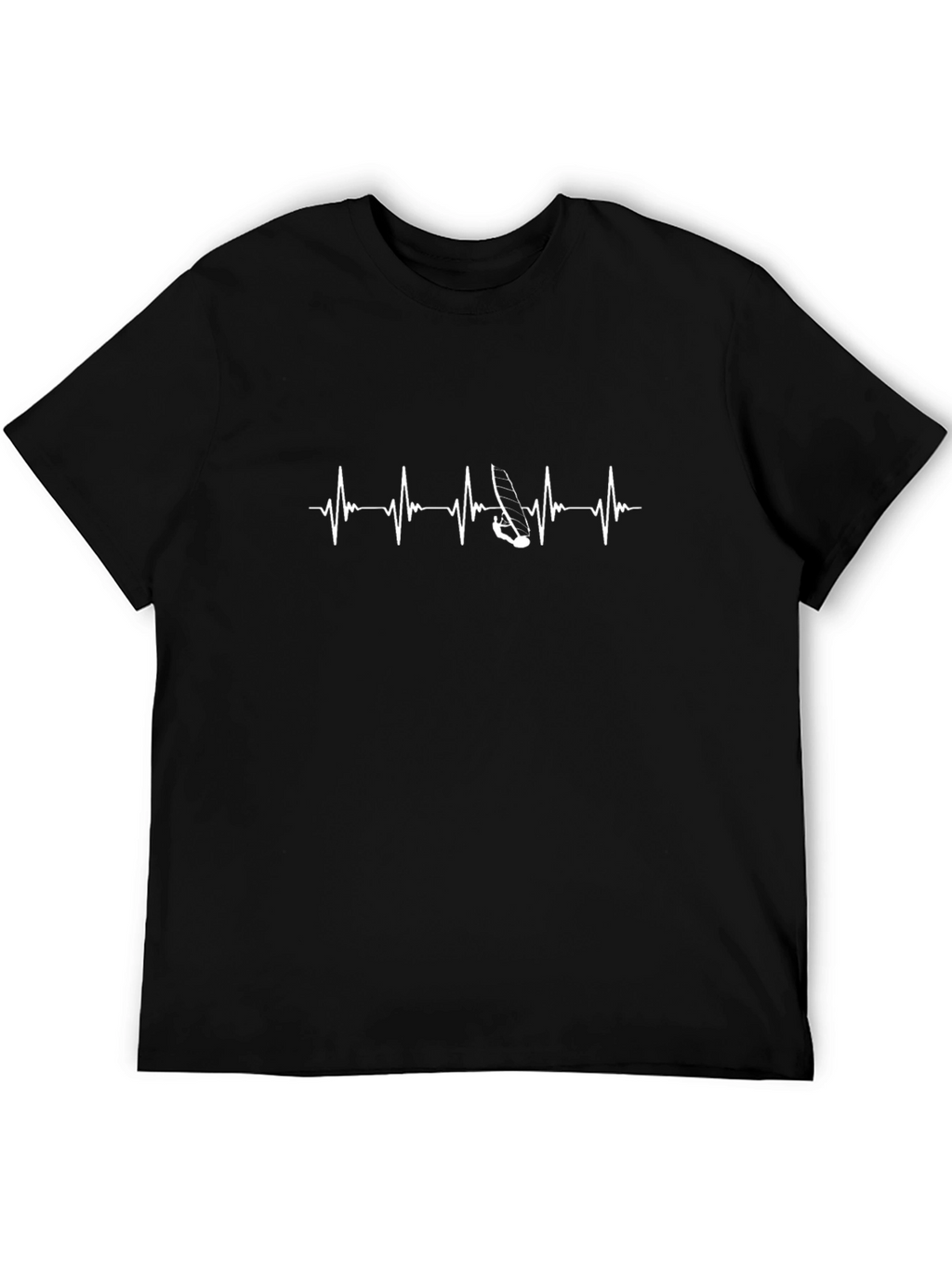 Windsurfing Heartbeat Graphic Tee - Black