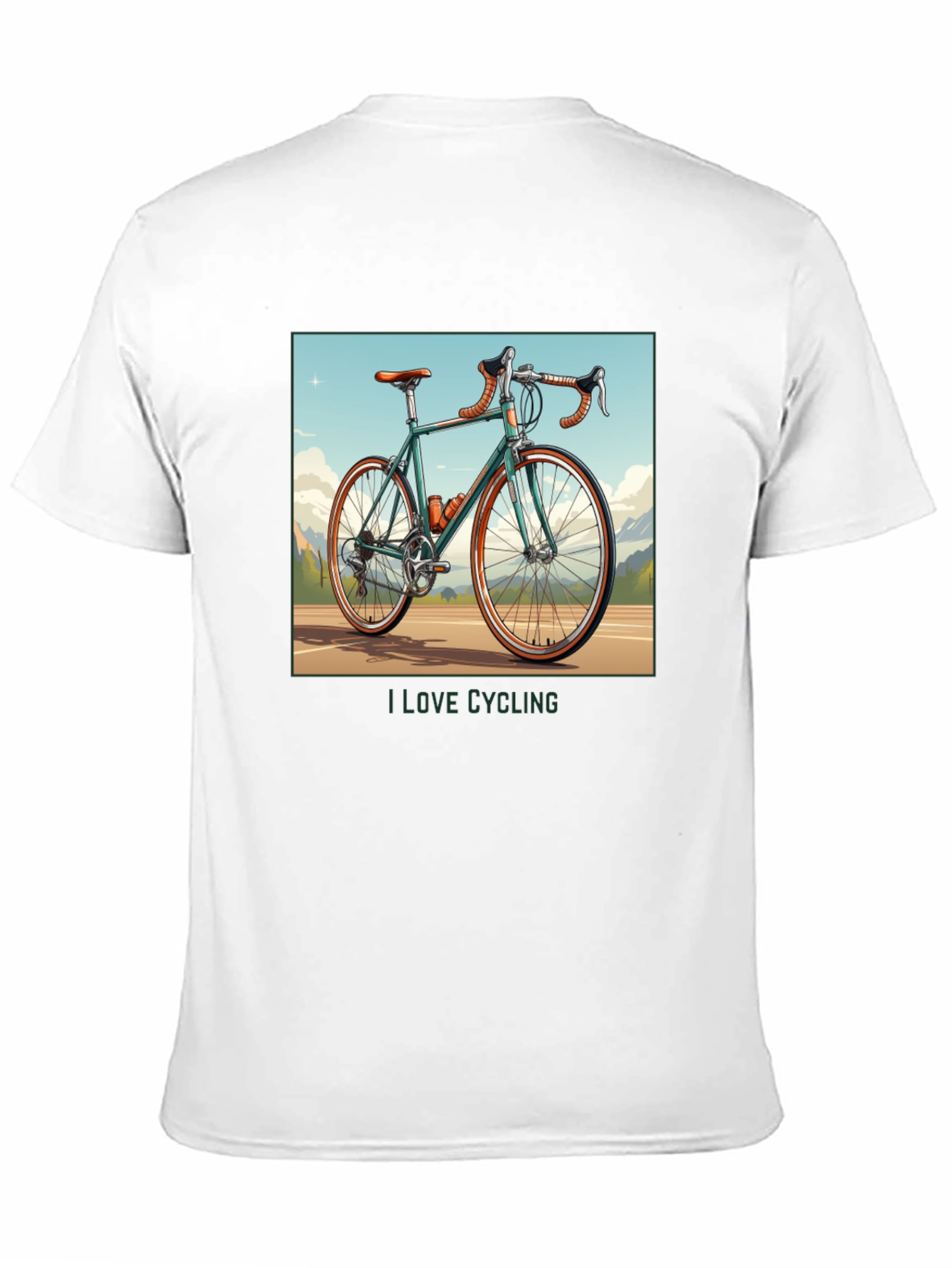I Love Cycling Black Graphic T-Shirt