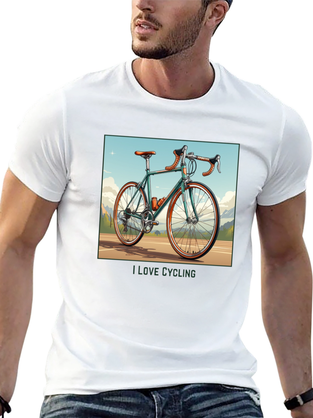 I Love Cycling Black Graphic T-Shirt