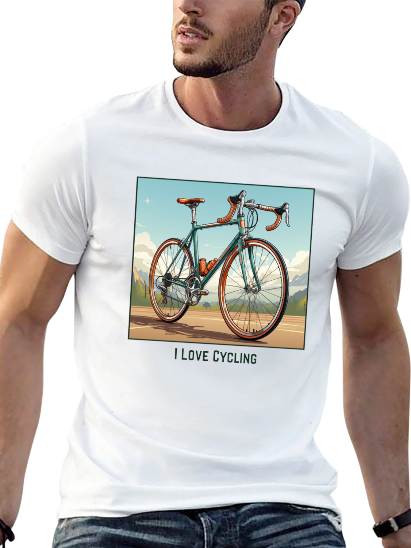 I Love Cycling Black Graphic T-Shirt