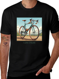 I Love Cycling Black Graphic T-Shirt