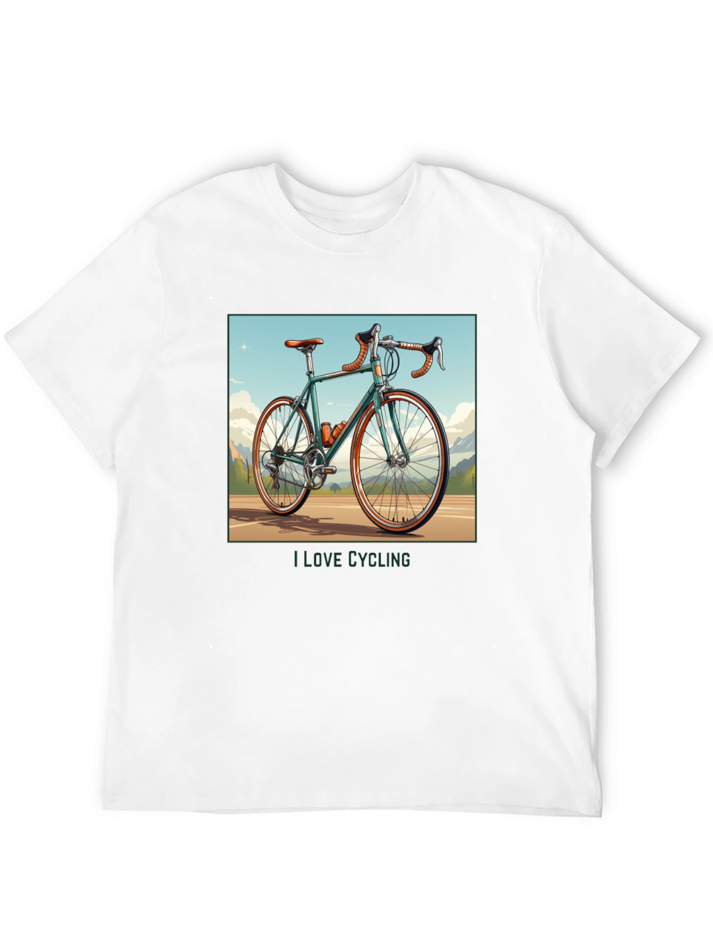 I Love Cycling Black Graphic T-Shirt