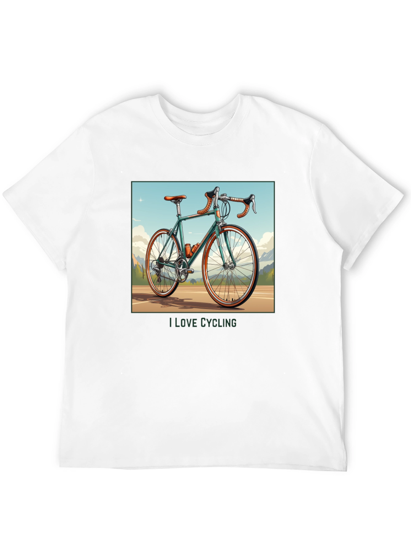 I Love Cycling Black Graphic T-Shirt