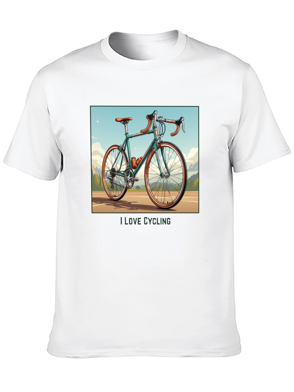 I Love Cycling Black Graphic T-Shirt