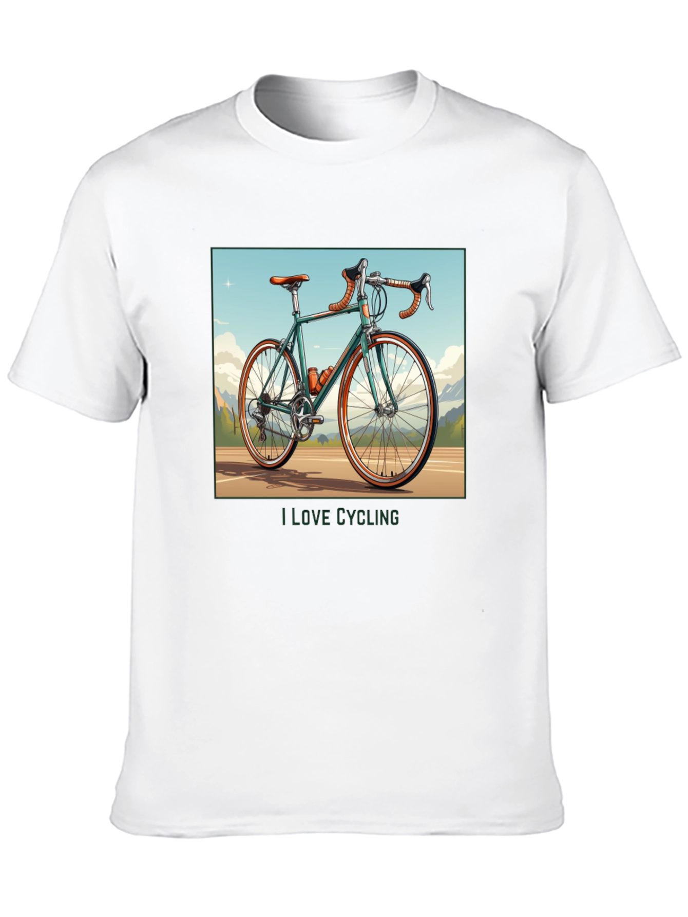 I Love Cycling Black Graphic T-Shirt