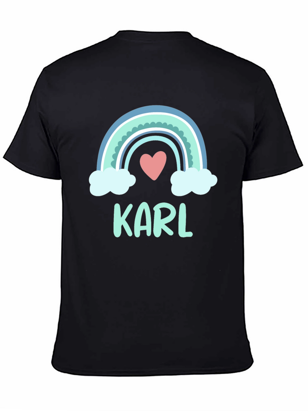 Personalized Karl Rainbow Heart T-Shirt