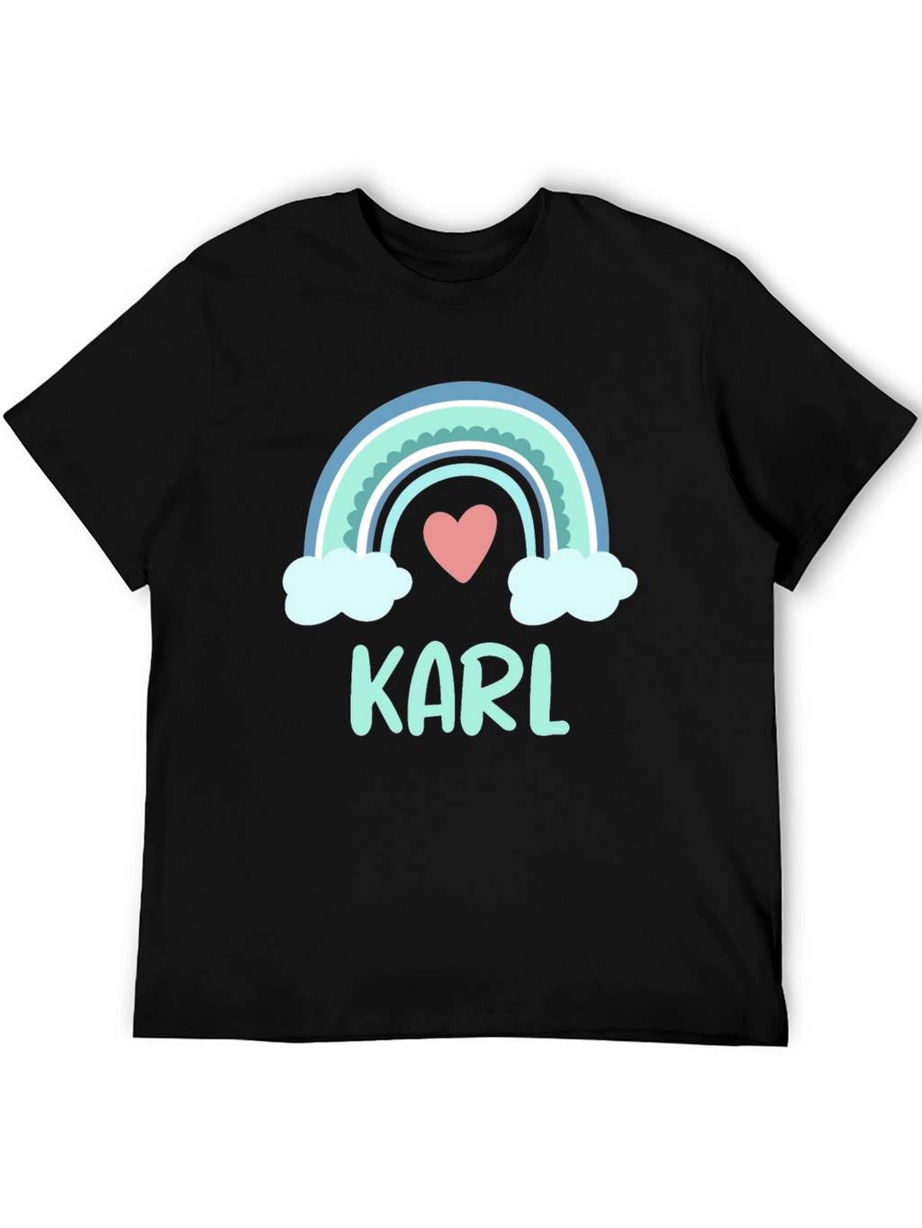 Personalized Karl Rainbow Heart T-Shirt