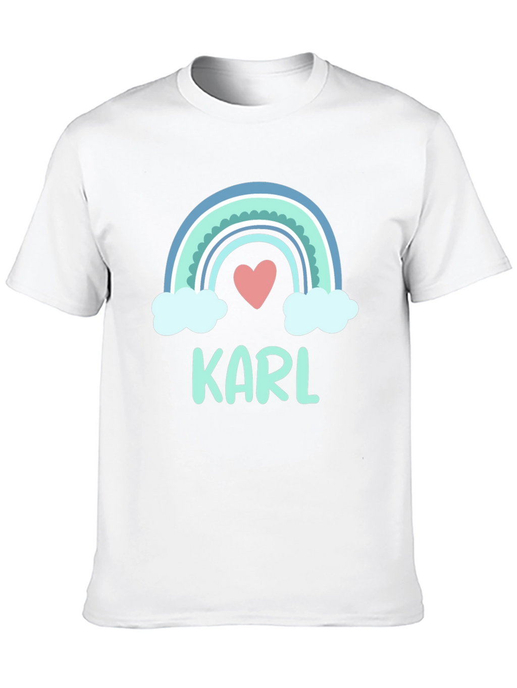 Personalized Karl Rainbow Heart T-Shirt
