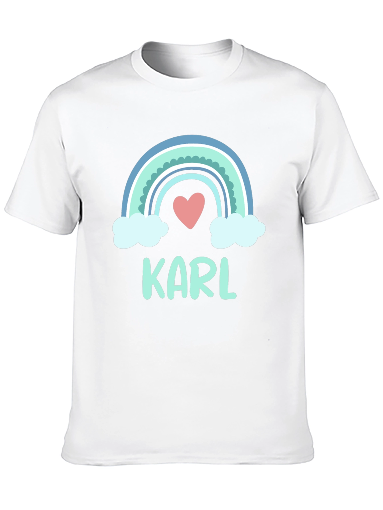 Personalized Karl Rainbow Heart T-Shirt