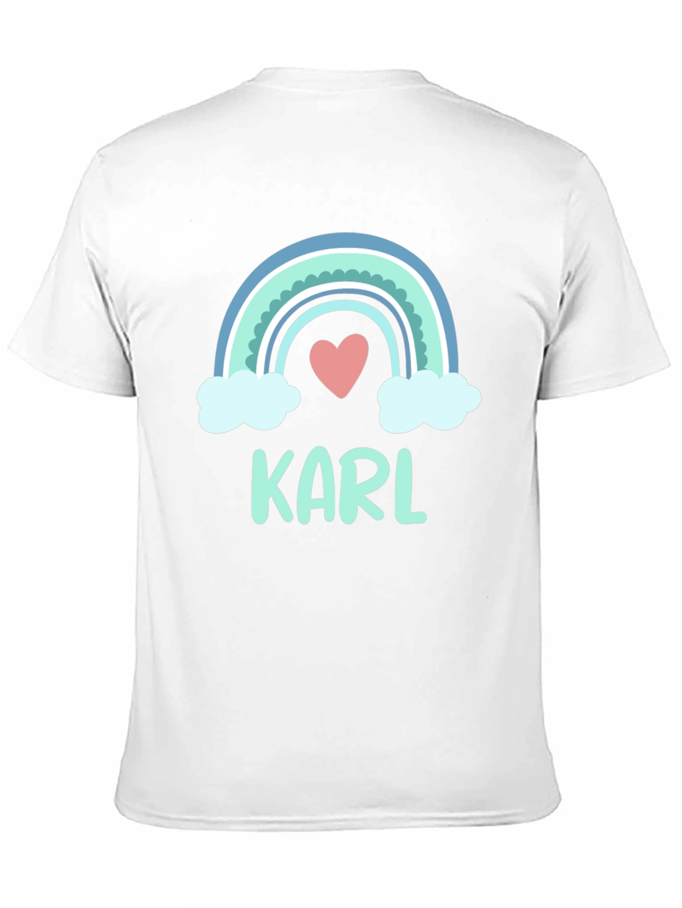 Personalized Karl Rainbow Heart T-Shirt
