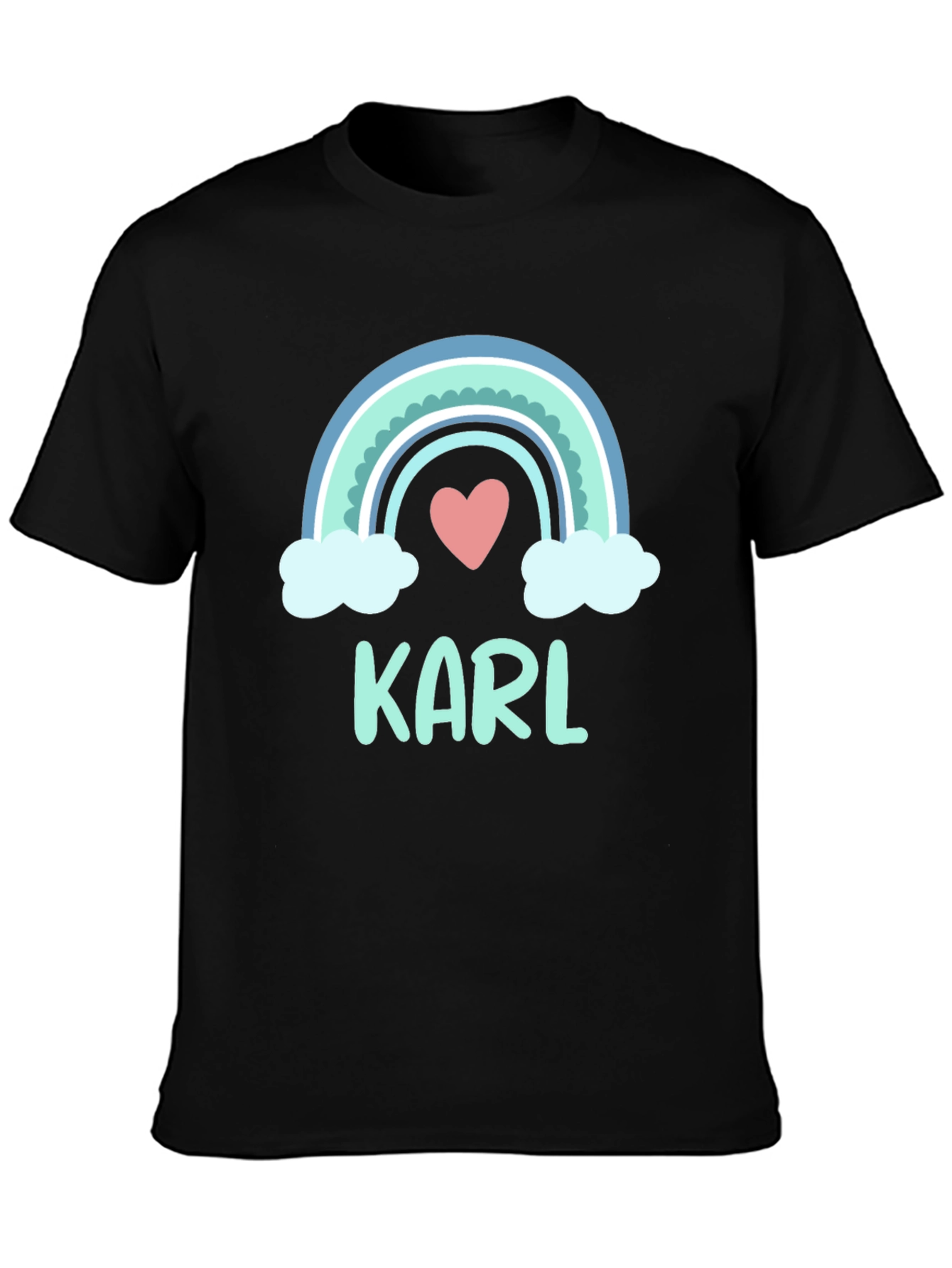 Personalized Karl Rainbow Heart T-Shirt