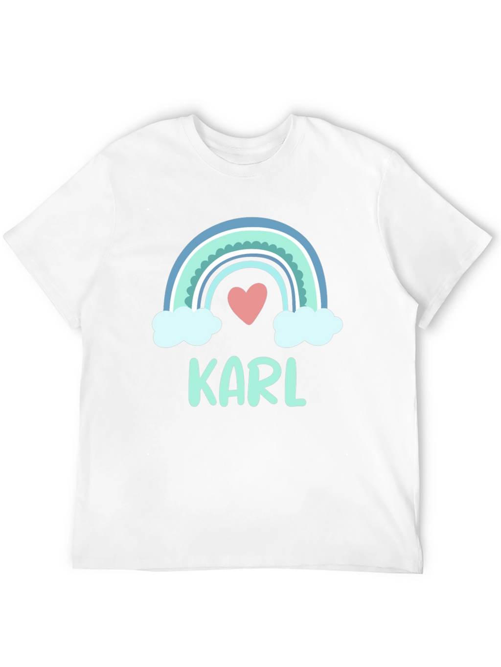 Personalized Karl Rainbow Heart T-Shirt