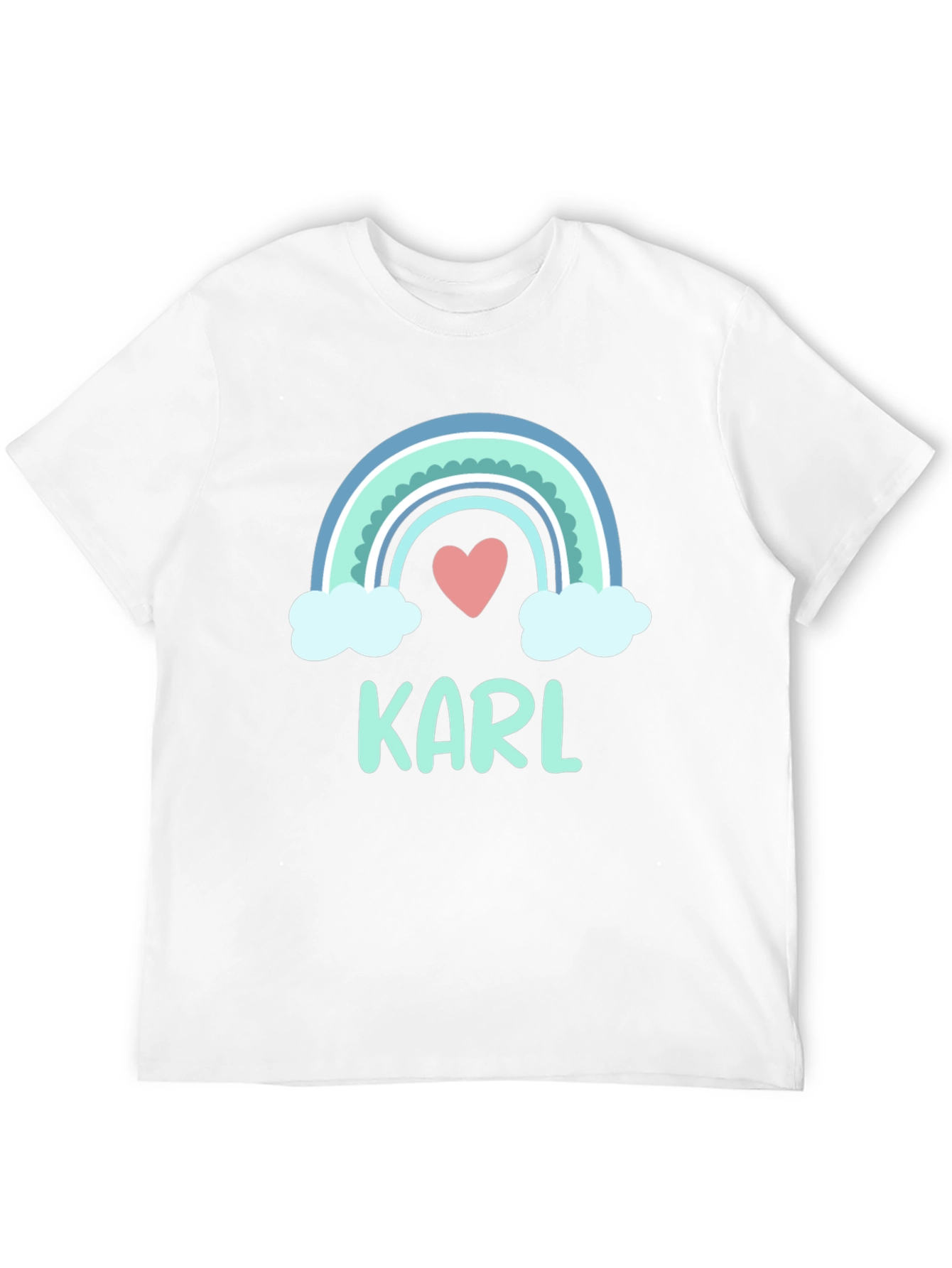 Personalized Karl Rainbow Heart T-Shirt
