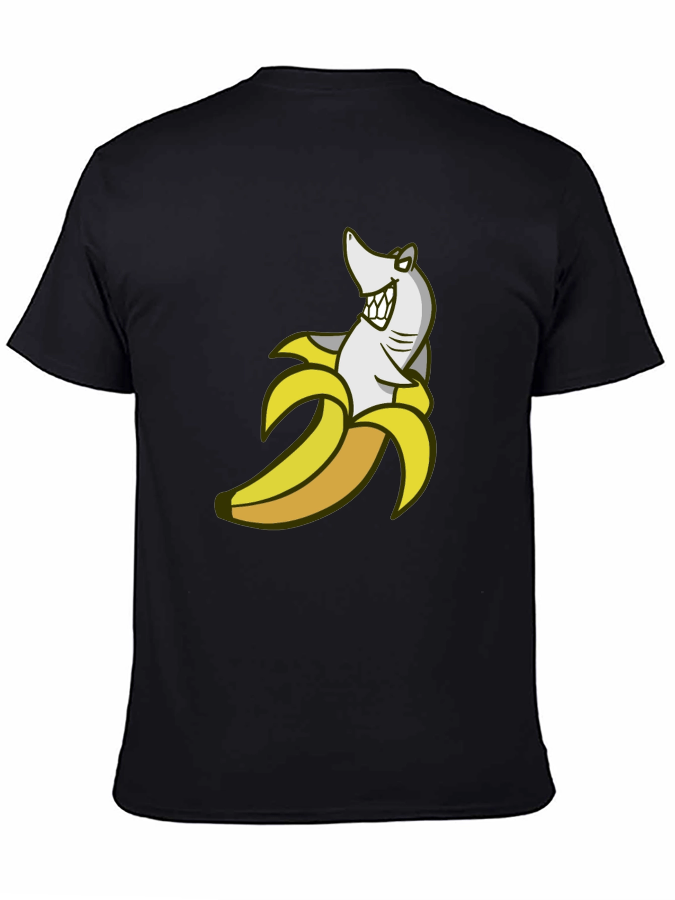 Shark Banana Funny Graphic Tee - Mens Cotton Blend