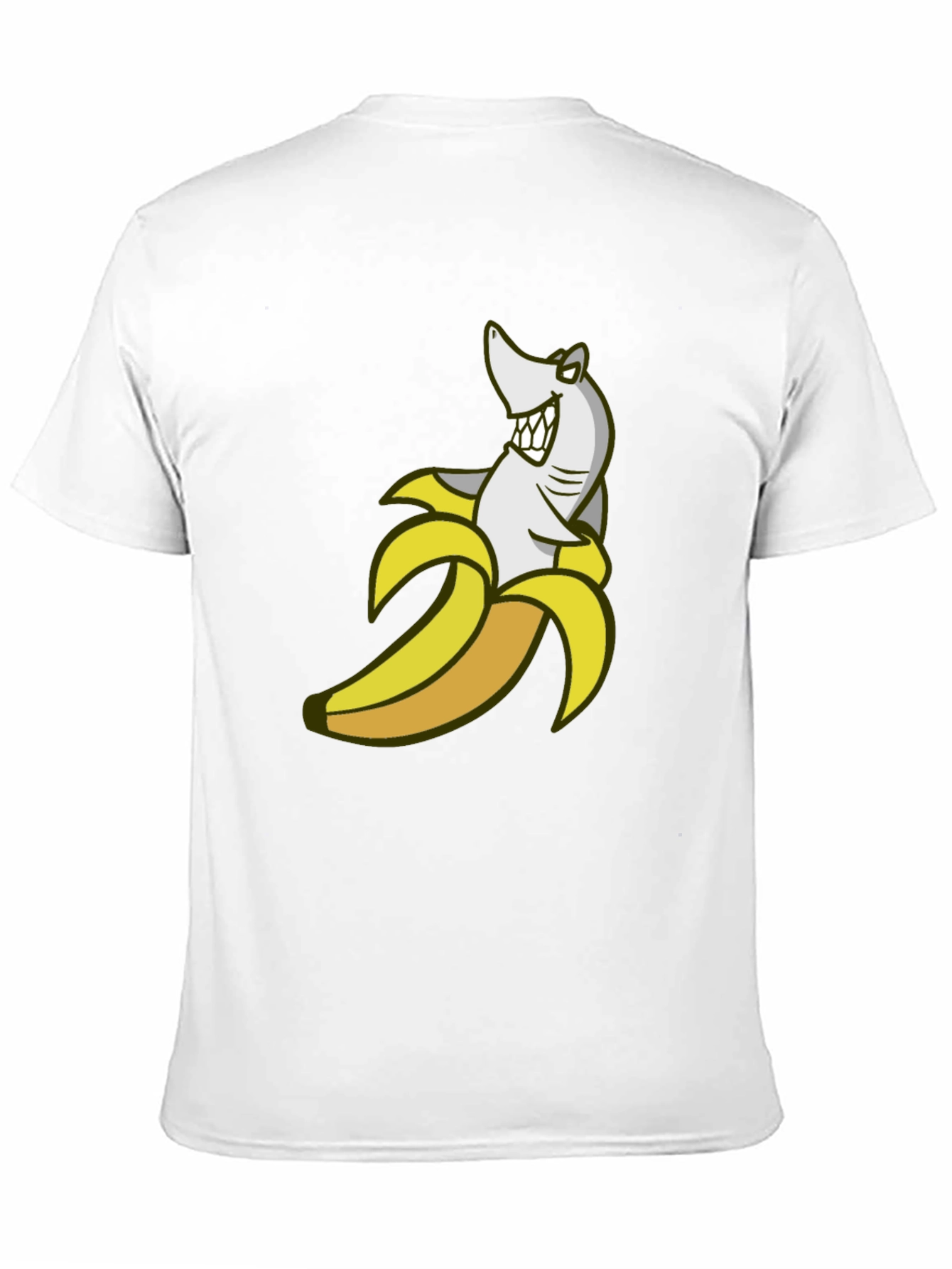 Shark Banana Funny Graphic Tee - Mens Cotton Blend