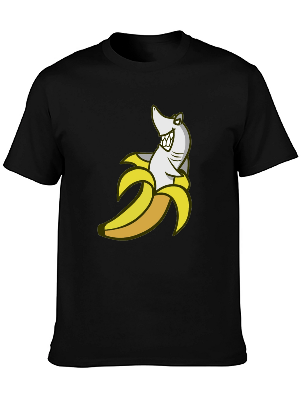 Shark Banana Funny Graphic Tee - Mens Cotton Blend