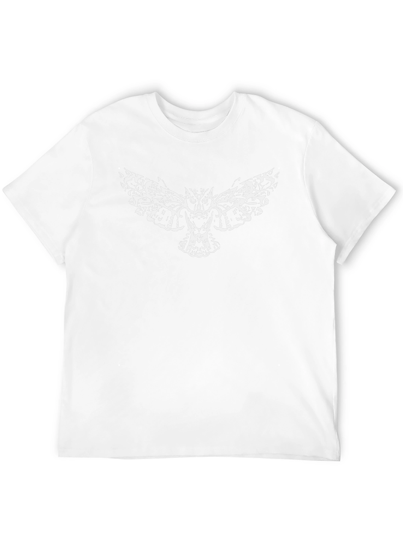 Black T-Shirt with White Owl Graphic