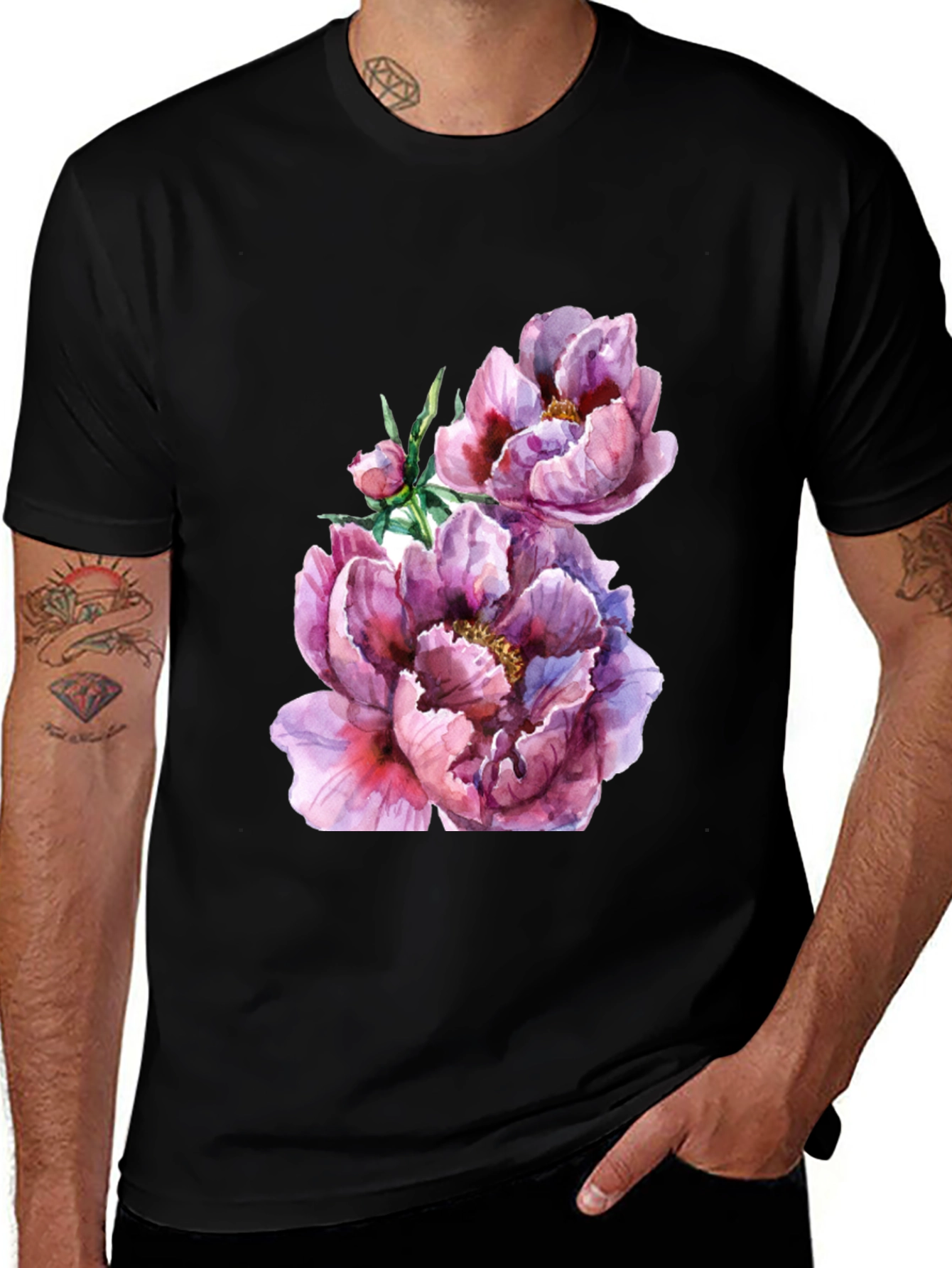 Floral Watercolor T-Shirt - Artistic Casual Wear