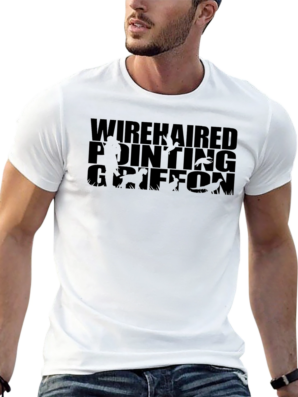 Wirehaired Pointing Griffon Black T-Shirt